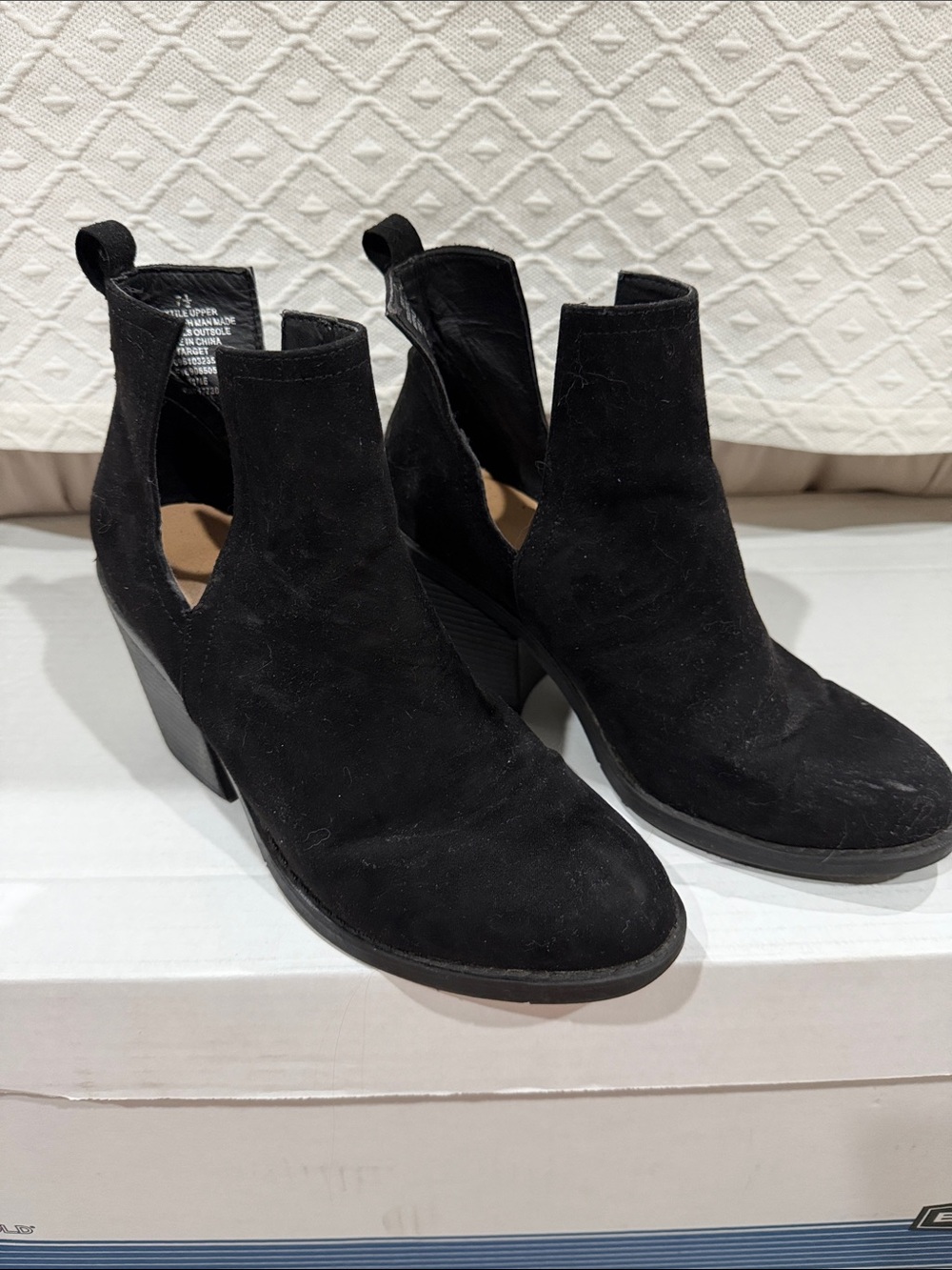 Target Black Suede Cutout Ankle Booties